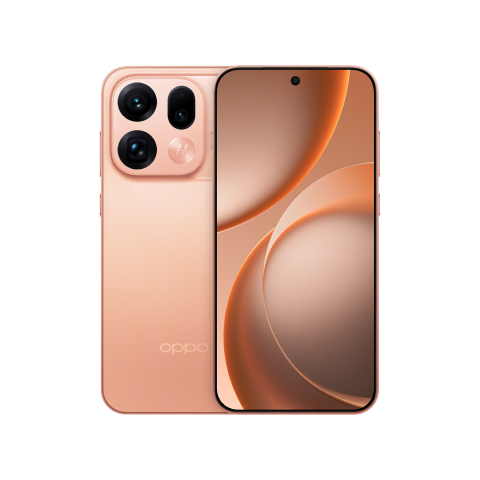 Oppo Find X9S Pro in peach, front and back